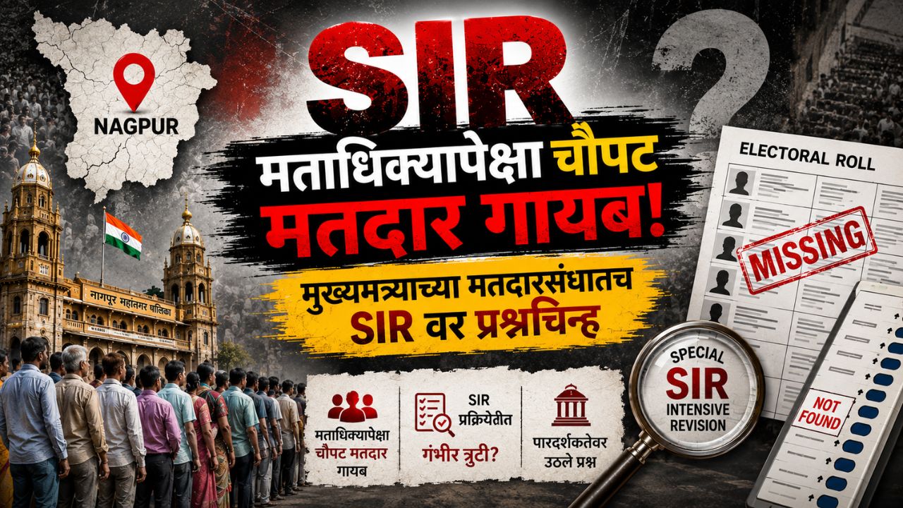 Nagpur News : मताधिक्यापेक्षा चौपट मतदार गायब; मुख्यमंत्र्यांच्या मतदारसंघातच SIR वर प्रश्नचिन्ह