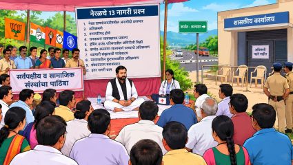 Raigad News: १३ नागरी प्रश्नांसाठी नेरळमध्ये उपोषण; दुसऱ्या दिवशीही प्रशासनाची पाठ, अधिकाऱ्यांच्या अनुपस्थितीने संताप