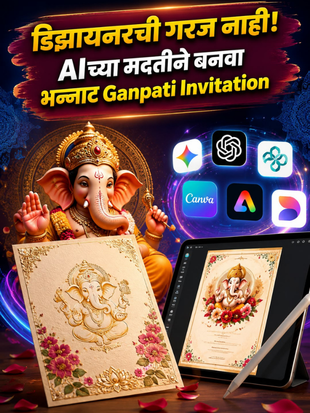 डिझायनरची गरज नाही! AIच्या मदतीने बनवा भन्नाट Ganpati Invitation
