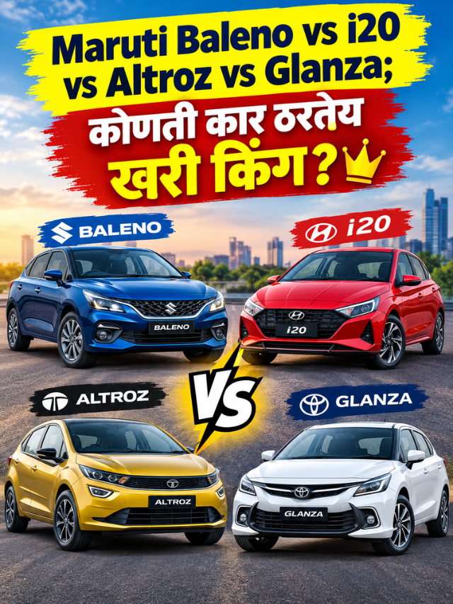 Maruti Baleno vs i20 vs Altroz vs Glanza; कोणती कार ठरतेय खरी किंग?