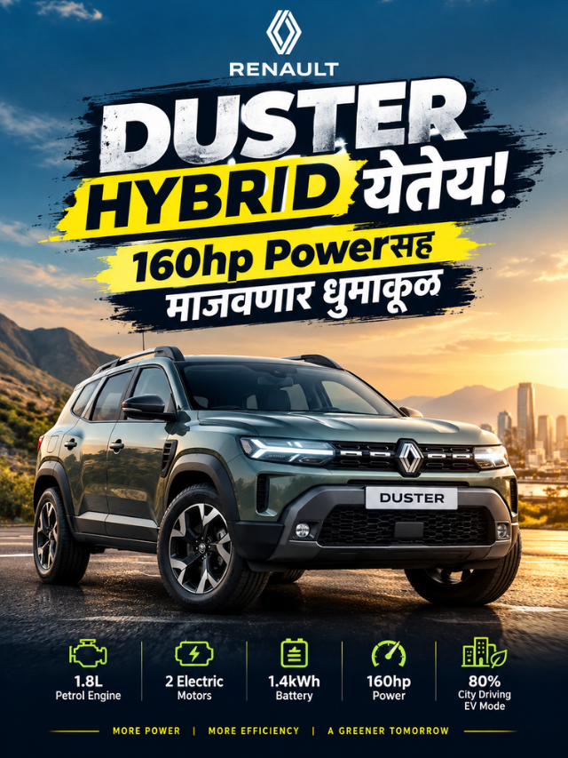 Renault Duster Hybrid येतेय! 160hp Powerसह माजवणार धुमाकूळ