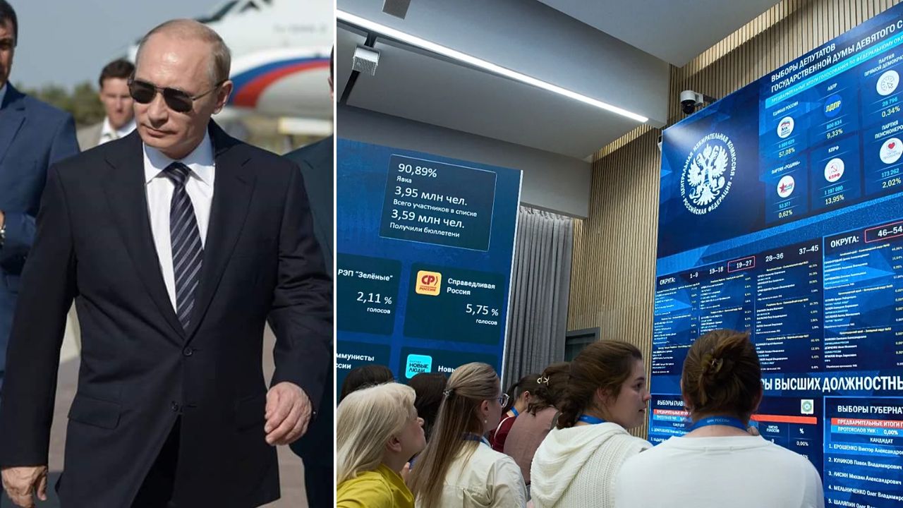 Russia Elections : युक्रेन ड्रोन हल्ल्यांच्या सावटाखाली रशियात निवडणूक; पुतिन यांच्या पक्षाची 56% मतदानासह दणदणीत आघाडी