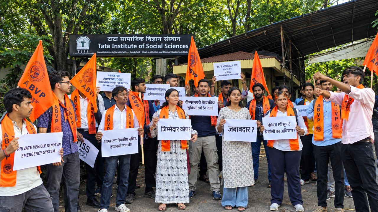 ABVP :टाटा इन्स्टिट्यूट ऑफ सोशल सायन्सेस: विद्यार्थ्याच्या मृत्यूबाबत अभाविप आक्रमक