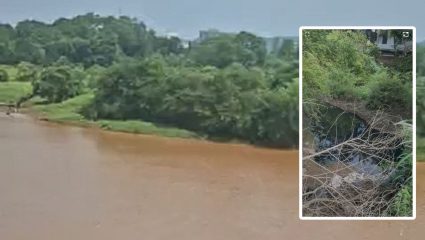 Ulhas River : उल्हास नदीचा रंग पुन्हा बदलला; रसायने की मातीचा भराव?