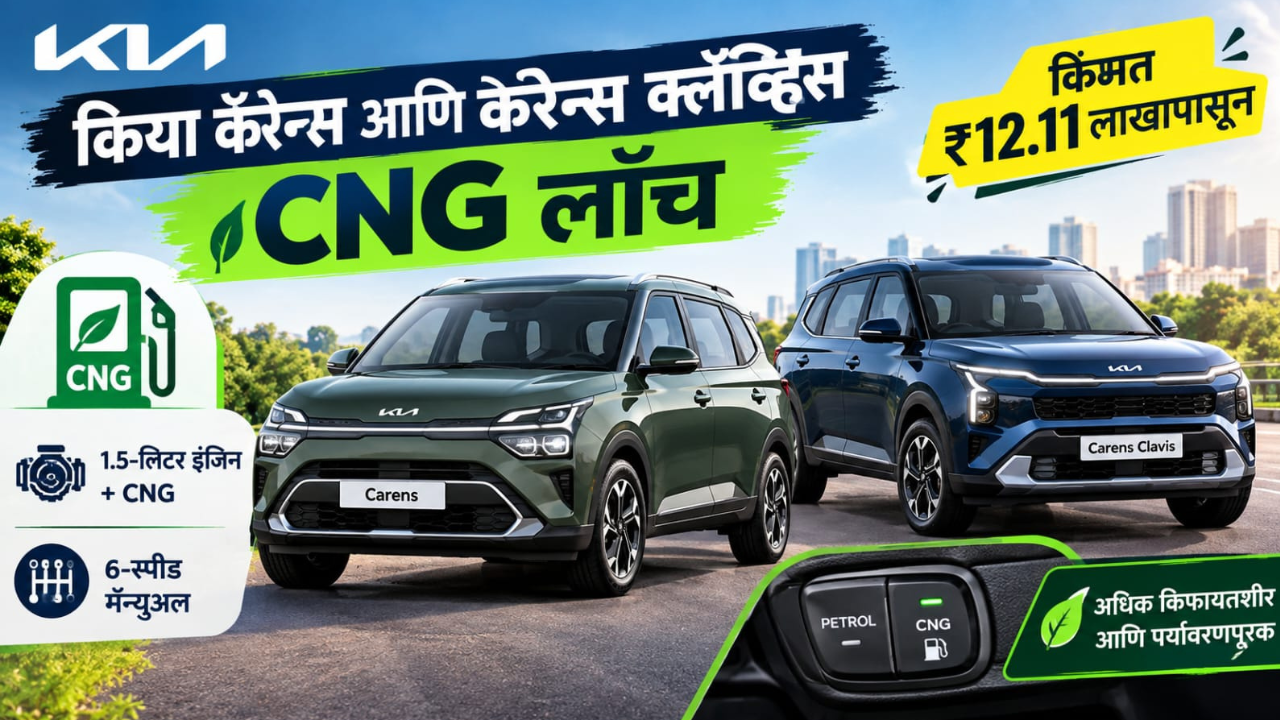 किया कॅरेन्स आणि कॅरेन्स क्लॅव्हिस CNG लाँच; किंमत ₹12.11 लाखांपासून, मिळणार 6-स्पीड मॅन्युअल