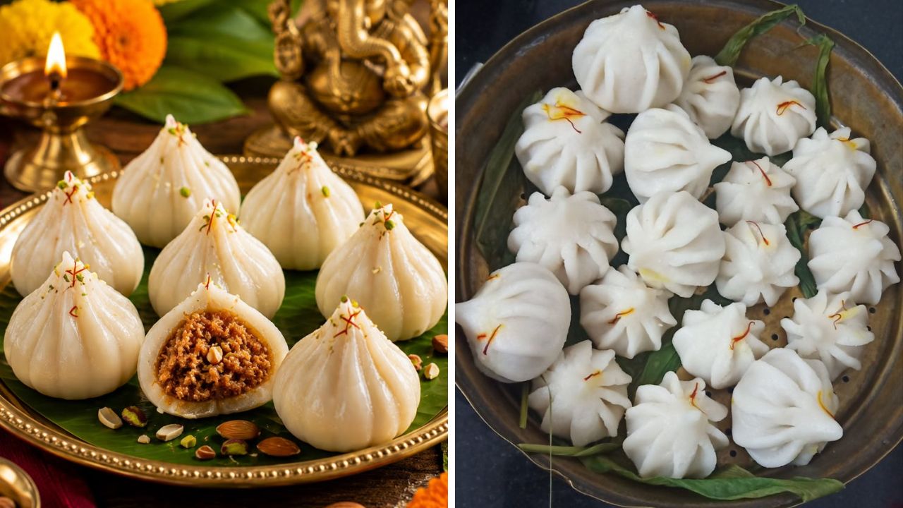 गणेश चर्तुथीला नैवेद्यात बाप्पाला २१ उकडीचे मोदक दाखवले जातात. गूळ, खोबऱ्याचा वापर करून बनवलेले सारण आणि तांदळाच्या पिठाची उकड काढून बनवलेले चविष्ट मोदक सगळ्यांचं खूप जास्त आवडतील.