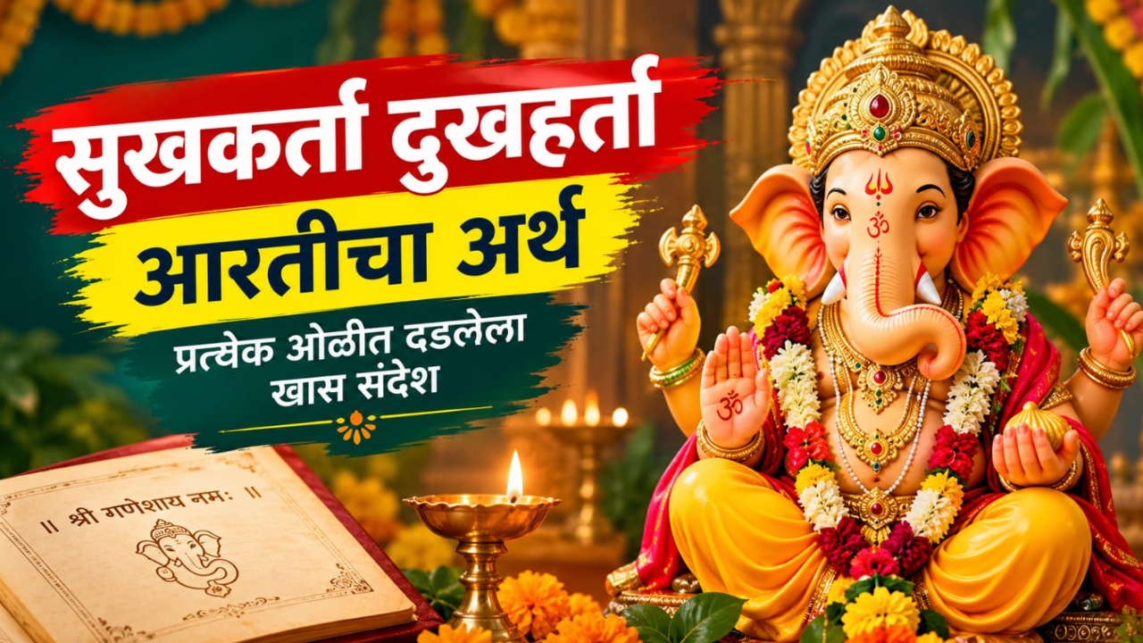 सुखकर्ता दुखहर्ता आरतीचा अर्थ; गणपती बाप्पाच्या प्रत्येक ओळीत दडलेला खास संदेश जाणून घ्या