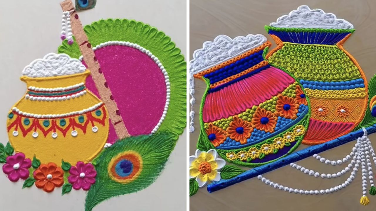 बाजारामध्ये वेगवेगळ्या डिझाईनचे छापे सुद्धा उपलब्ध आहेत. छाप्यांमध्ये रंगीत किंवा पांढऱ्या रंगाची रांगोळी टाकून सुंदर डिझाईन काढू शकता.