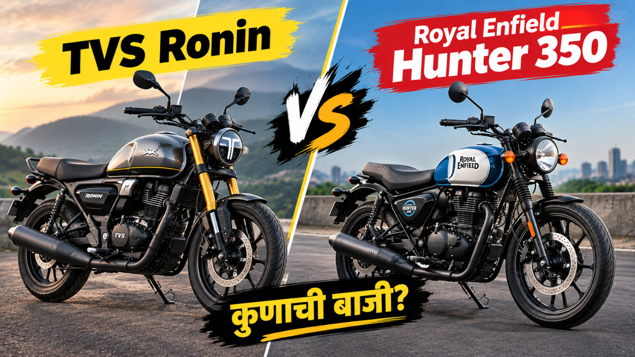 2026 TVS Ronin vs Royal Enfield Hunter 350: किंमत, फीचर्स आणि इंजिनमध्ये कोण ठरेल रावडी रापचिक बाईक? जाणून घ्या