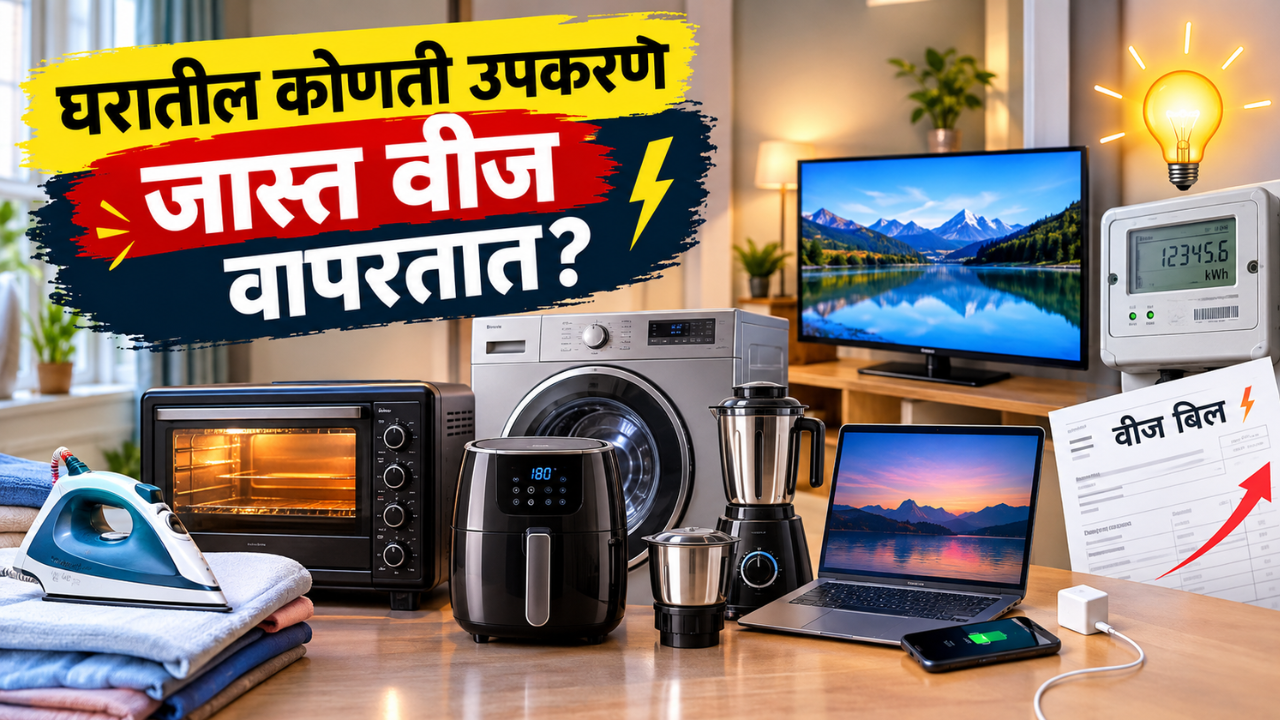 घरातील कोणती उपकरणे जास्त वीज वापरतात? आयर्न, ओव्हनपासून एअर फ्रायरपर्यंत जाणून घ्या