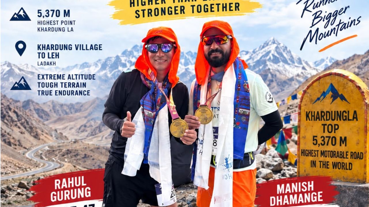 Marathon: ७२ किमींचं आव्हान, १२ तासांची झुंज; पुण्याच्या धावपटूंनी केली लडाखच्या ‘खारदुंग ला’ वर कमाल