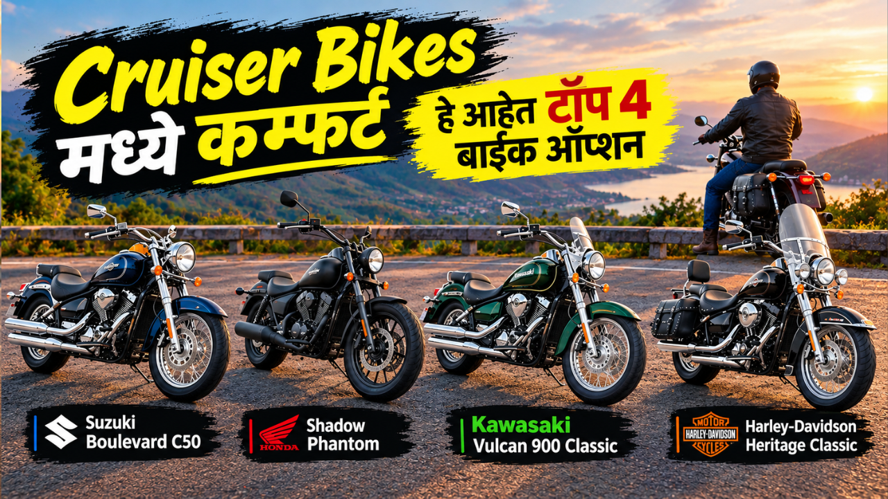 Cruiser Bikes With Comfort: क्रूझर बाइक्स मध्ये कम्फर्ट पाहिजे! हे आहेत टॉप 4 बाईक ऑप्शन फक्त तुमच्यासाठी