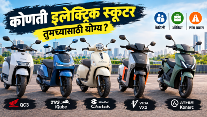 Honda QC3 vs TVS iQube, Bajaj Chetak, VIDA VX2 आणि Ather Konarc; फॅमिली, ऑफिस आणि लांब प्रवासासाठी कोणती स्कूटर योग्य?