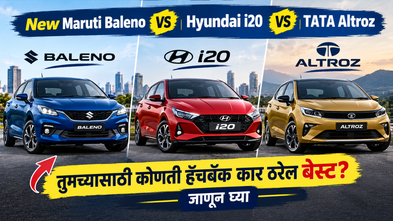 New Maruti Baleno vs Hyundai i20 vs TATA Altroz; तुमच्यासाठी कोणती हॅचबॅक कार ठरेल बेस्ट? जाणून घ्या