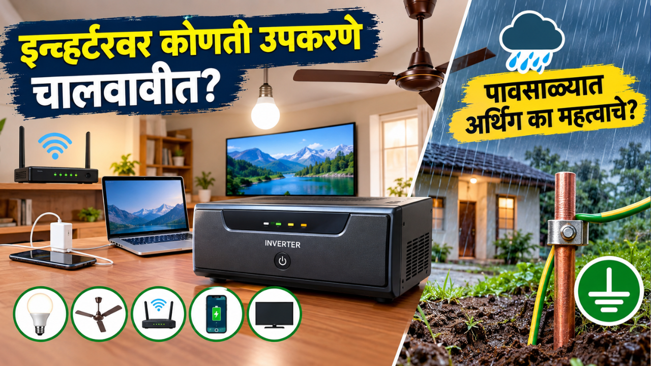 इन्व्हर्टरवर घरातली कोणती उपकरणे चालवावीत? पावसाळ्यात अर्थिंग करणे का महत्त्वाचे आहे? जाणून घ्या