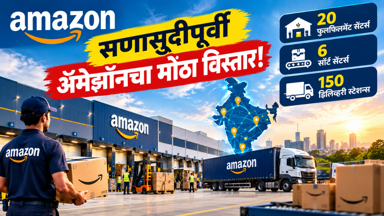 अॅमेझॉनचा आतापर्यंतचा सर्वात मोठा नेटवर्क विस्तार; २० नवीन फुलफिलमेंट सेंटर्ससह १५० डिलिव्हरी स्टेशन