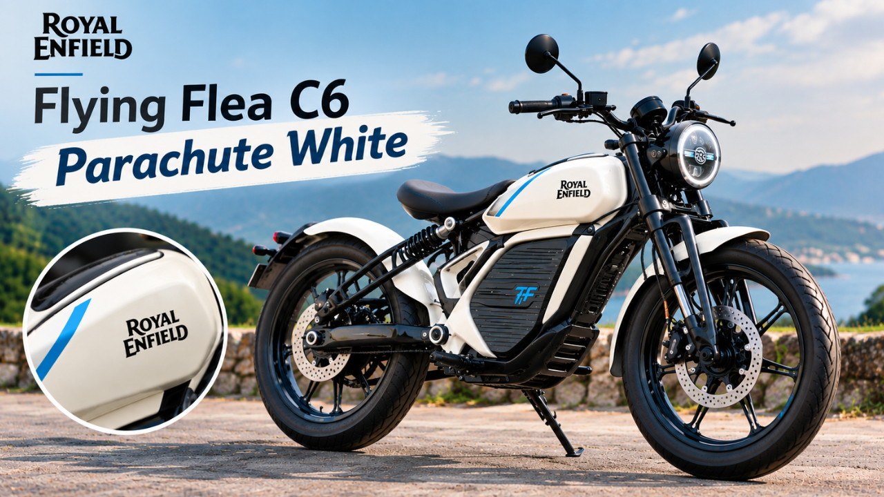 रॉयल एनफिल्ड Flying Flea C6 ला भारतात मिळाला नवा ‘Parachute White’ रंग; पाहा कसा दिसतो!