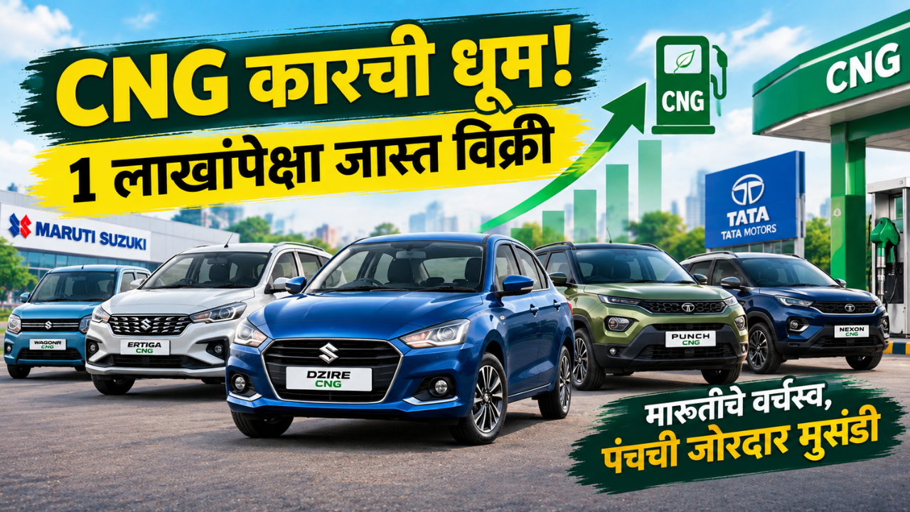 CNG कारची धूम! ऑगस्टमध्ये 1 लाखांपेक्षा जास्त विक्री; मारुतीचे वर्चस्व, पंचची जोरदार मुसंडी