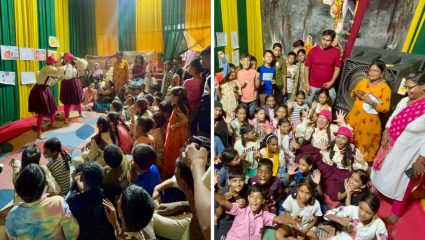 Akshaya Naik: कलेतून केली बाप्पाची सेवा; मालवणीतील मुलांसाठी अक्षया नाईकचे क्लाऊनिंग प्रयोग