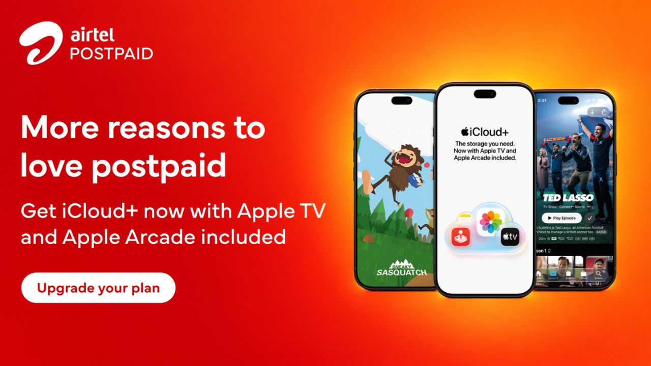 Airtelचा धमाका! ₹999 च्या फॅमिली पोस्टपेड प्लॅनमध्ये आयक्लाउड+सह मिळणार ॲपल टीव्ही आणि ॲपल आर्केडचाही लाभ, जाणून घ्या