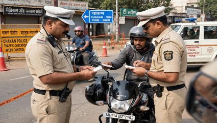 बेशिस्त वाहनचालकांना चाकण पोलिसांचा दणका; दीड महिन्यात तब्बल 9777 वाहनांवर कारवाई
