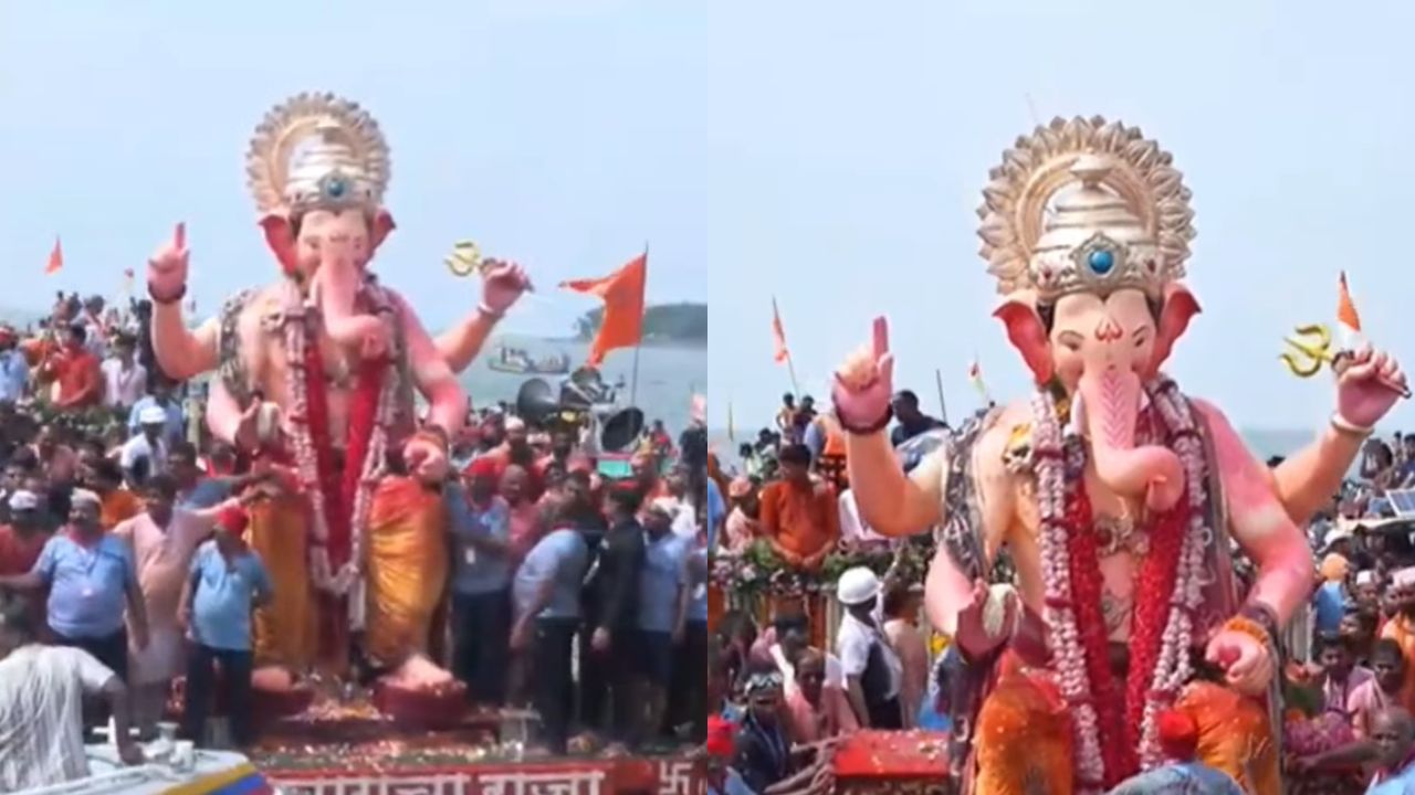 Lalbaugcha Raja Visarjan: ढोल-ताशांचा गजर अन् भक्तांचा सागर; ‘गणपती बाप्पा मोरया’च्या जयघोषात लालबागच्या राजाला भावपूर्ण निरोप