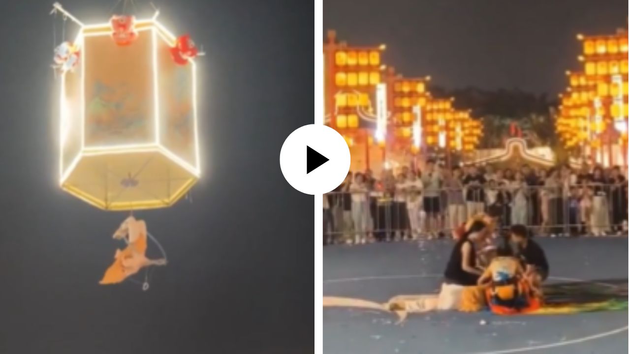 हवेत कसरत करताना अचानक सुटली पकड! महिला कलाकाराचा भयंकर अपघात; VIDEO पाहून उडेल थरकाप