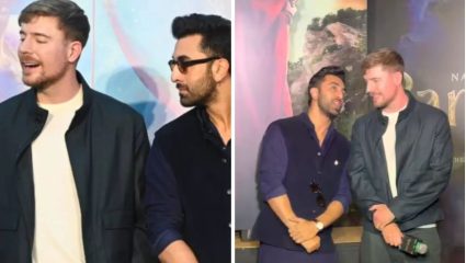 Ranbir Kapoor: रणबीर कपूरसोबत मिस्टर बीस्टचा देसी अंदाज; ‘जय श्री राम’ म्हणतानाचा व्हिडीओ व्हायरल