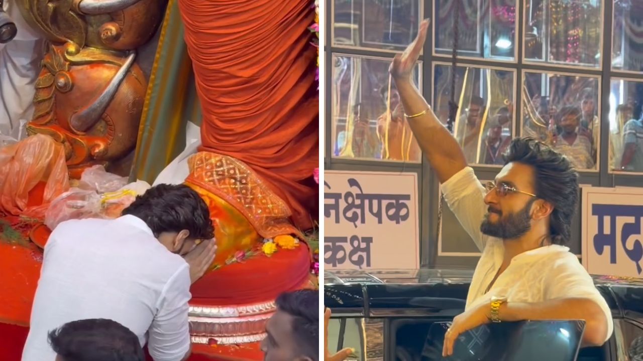 Ranveer Singh: ‘प्रलय’च्या शूटिंगमधून वेळ काढत रणवीर सिंह लालबागच्या राजाच्या चरणी; बाप्पाचे घेतले आशीर्वाद