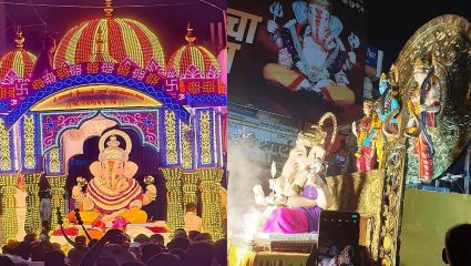 सासवडमध्ये पोलिसांच्या आदेशाला केराची टोपली! रात्री 8 नंतरही DJ च्या तालावर विसर्जन मिरवणुका