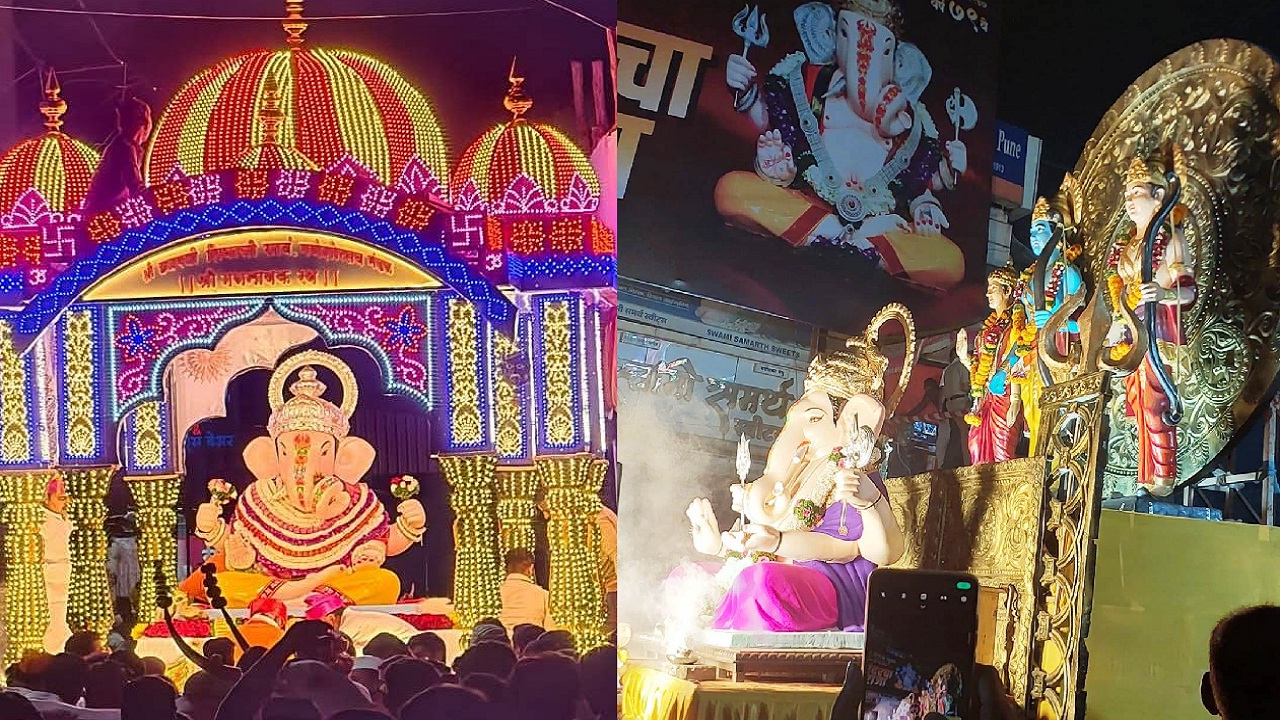 सासवडमध्ये पोलिसांच्या आदेशाला केराची टोपली! रात्री 8 नंतरही DJ च्या तालावर विसर्जन मिरवणुका
