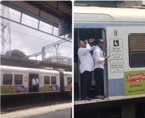Virar–Churchgate local चालत्या ट्रेनमध्ये दारू पिण्याचा धक्कादायक प्रकार; बाटली ट्रॅकवर फेकल्याचा व्हिडिओ व्हायरल