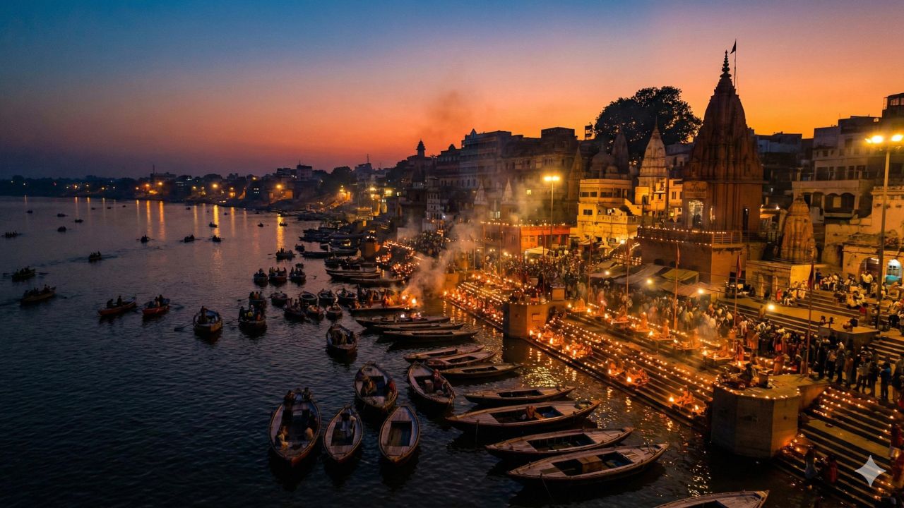 २. वाराणसी, उत्तर प्रदेश – अध्यात्म आणि संस्कृतीचा अनुभव भारताच्या प्राचीन शहरांपैकी एक असलेल्या वाराणसीला नोव्हेंबरमध्ये भेट देणे हा एक वेगळाच अनुभव ठरू शकतो. गंगेचे घाट, प्राचीन मंदिरे, अरुंद गल्ल्या आणि धार्मिक परंपरा यांमुळे या शहराला विशेष महत्त्व आहे. पहाटे गंगा नदीतून बोटीने फेरफटका मारताना घाटांवरील दैनंदिन जीवन पाहता येते. संध्याकाळची गंगा आरती हे पर्यटकांचे प्रमुख आकर्षण आहे. स्थानिक खाद्यसंस्कृती आणि ऐतिहासिक स्थळांची सफरही या प्रवासात करता येते. काय पाहाल? दशाश्वमेध घाट, काशी विश्वनाथ मंदिर, अस्सी घाट आणि गंगा आरती.