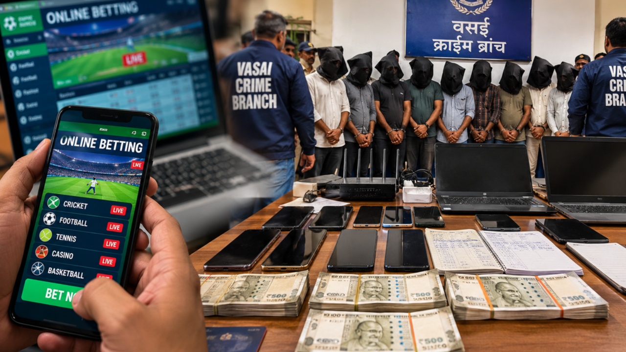 Vasai Police : क्रिकेट-फुटबॉलवर चालत होता कोटींचा सट्टा! वसई पोलिसांनी आवळल्या गोव्यातील मास्टरमाइंड्सच्या मुसक्या