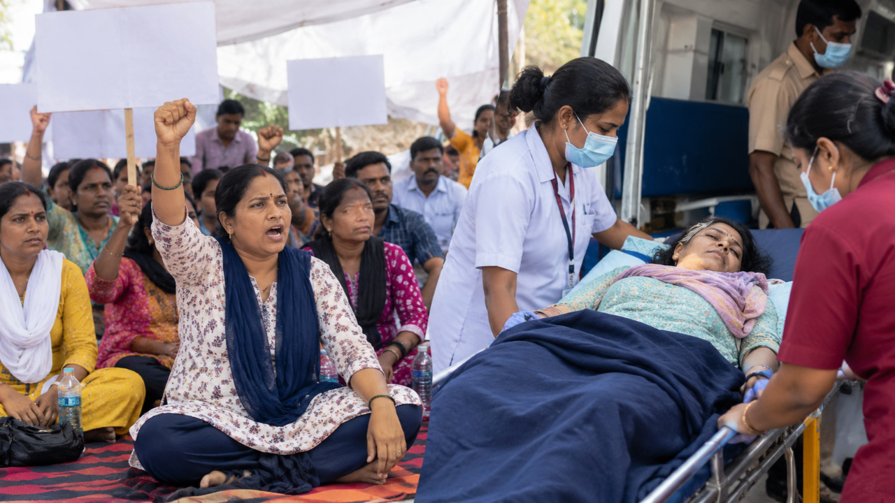 Palghar Pesa Reservation : पेसा आरक्षणाविरोधात कंत्राटी शिक्षकांचे आमरण उपोषण! आंदोलक महिलांची प्रकृती खालावली, रुग्णालयात दाखल