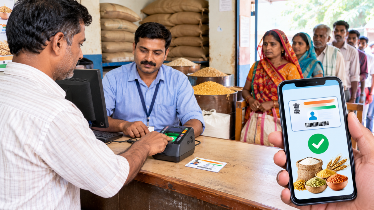 Ration Card Biometric : रेशन दुकानात अंगठा लावण्याची झंझट संपणार! सरकारचा मोठा निर्णय; ‘या’ सोप्या पद्धतीने मिळणार धान्य
