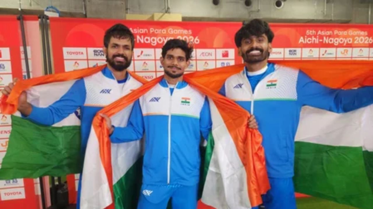 Asian Para Games : हाय जंपमध्ये भारताचा क्लीन स्वीप! तिन्ही पदके भारताच्या नावावर, शैलेशची सुवर्ण कामगिरी