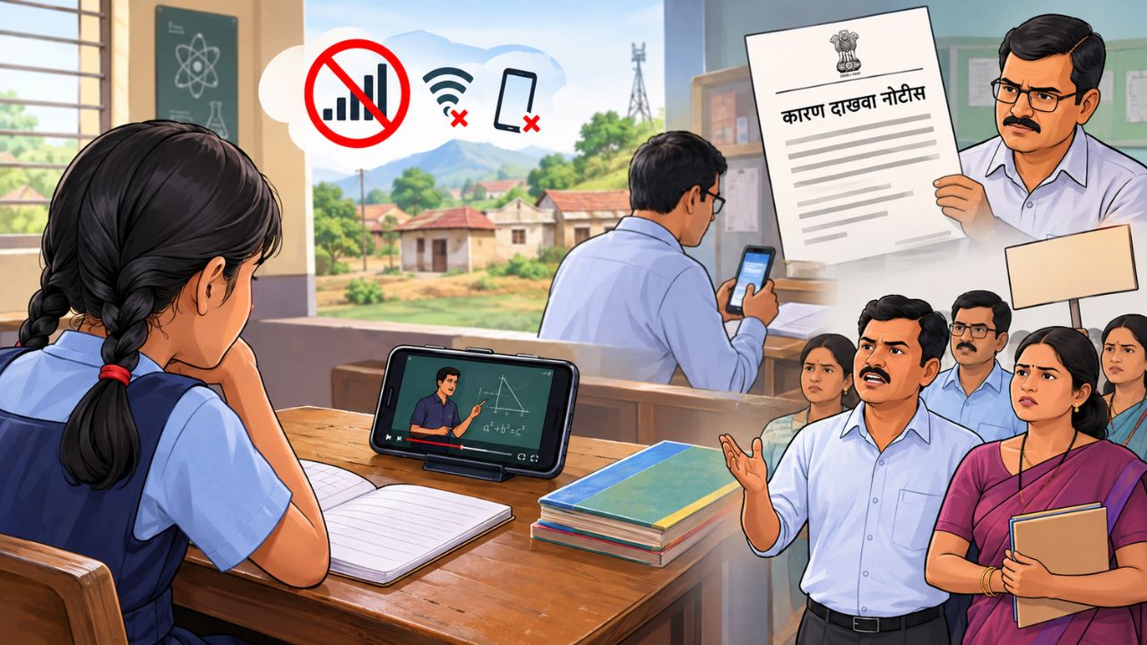Chandrapur News: मोबाईल-इंटरनेटचा अभाव, तरी व्हिडिओ दाखवण्याची सक्ती; चंद्रपुरात मुख्याध्यापकांना नोटिसा बजावल्याने संघटना नाराज