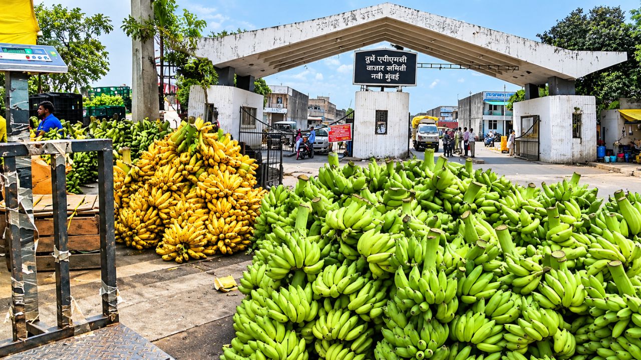 Chemical Ripened Bananas: तुर्भे APMC मध्ये 1,394 किलो रासायनिक पिकवलेली केळी जप्त; ‘इथेफॉन’चा वापर, केमिकलयुक्त केळी कशी ओळखाल