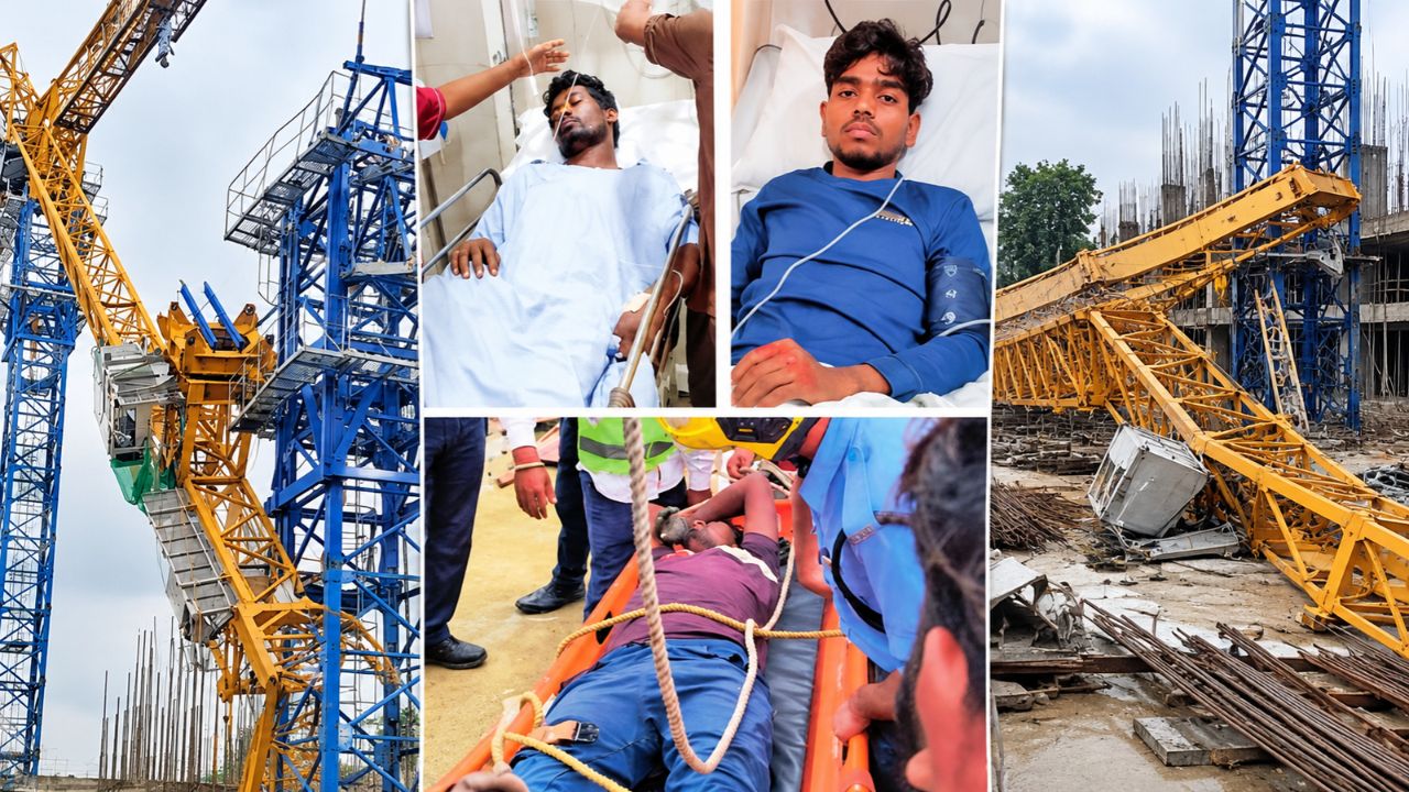 Nagpur News :बांधकाम सुरु असताना गणेशपेठेत क्रेन कोसळली; दोघांचा मृत्यू
