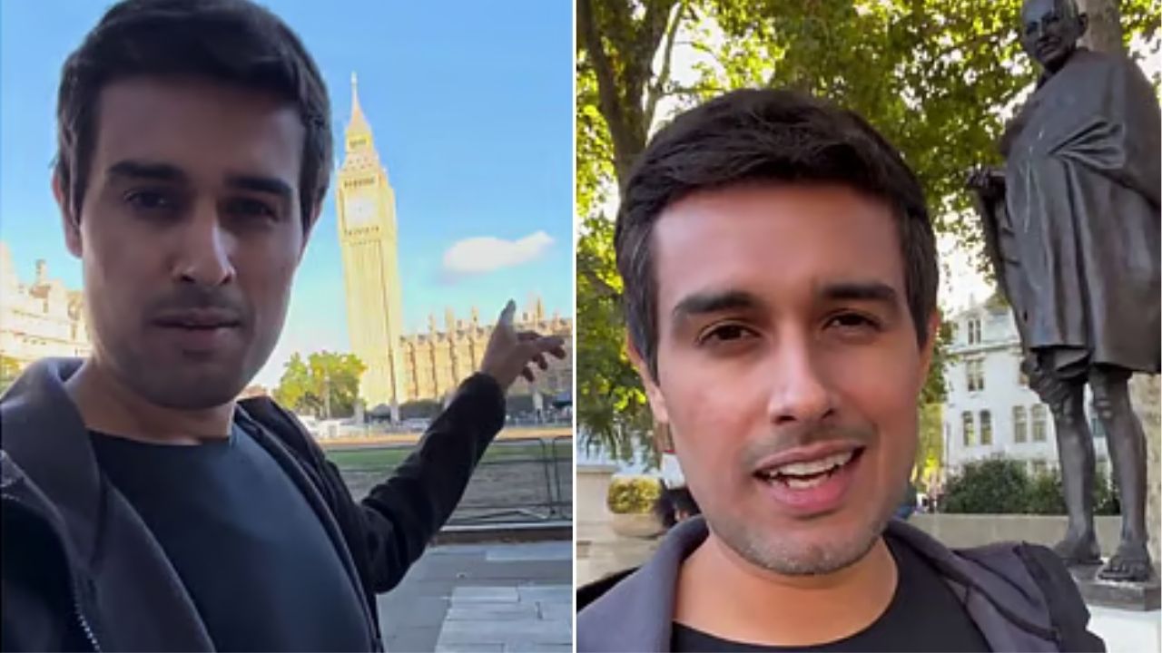 London Protests: लंडनमध्ये आंदोलने! पार्लमेंट स्क्वेअरबाहेर भारत निवडणूक आयोगाविरोधात निदर्शने, ध्रुव राठीचे समर्थक संघटित