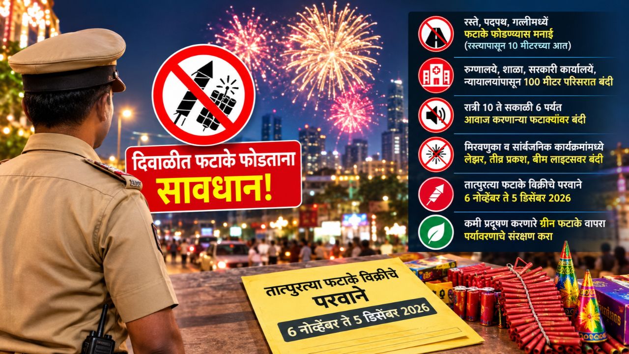 Diwali Firecracker Rules: वेळीच सावध व्हा! रस्त्यावर फटाके फोडाल तर होणार कारवाई, विदेशी फटाक्यांच्या विक्रीलाही मनाई, जाणून घ्या