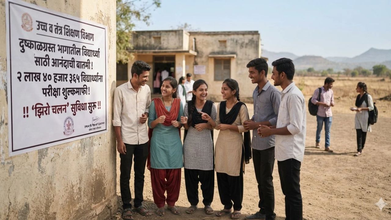 Drought Affected Students : दुष्काळग्रस्त विद्यार्थ्यांना मोठा दिलासा! परीक्षा अर्जासाठी ‘झिरो चलन’ सुविधा; 2.40 लाख विद्यार्थ्यां
