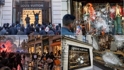 France Protest : फ्रान्सच्या रस्त्यांवर आलिशान वस्तूंचा काळा बाजार; 38 कोटींचा लुई व्हिटॉन आणि रोलेक्सचा माल लुटला, VIDEO VIRAL