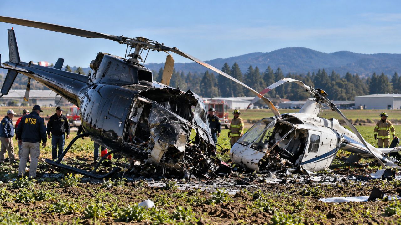 Oregon News :विमानतळाजवळ दोन हेलिकॉप्टरची हवेत धडक; भीषण अपघातात तिघांचा मृत्यू