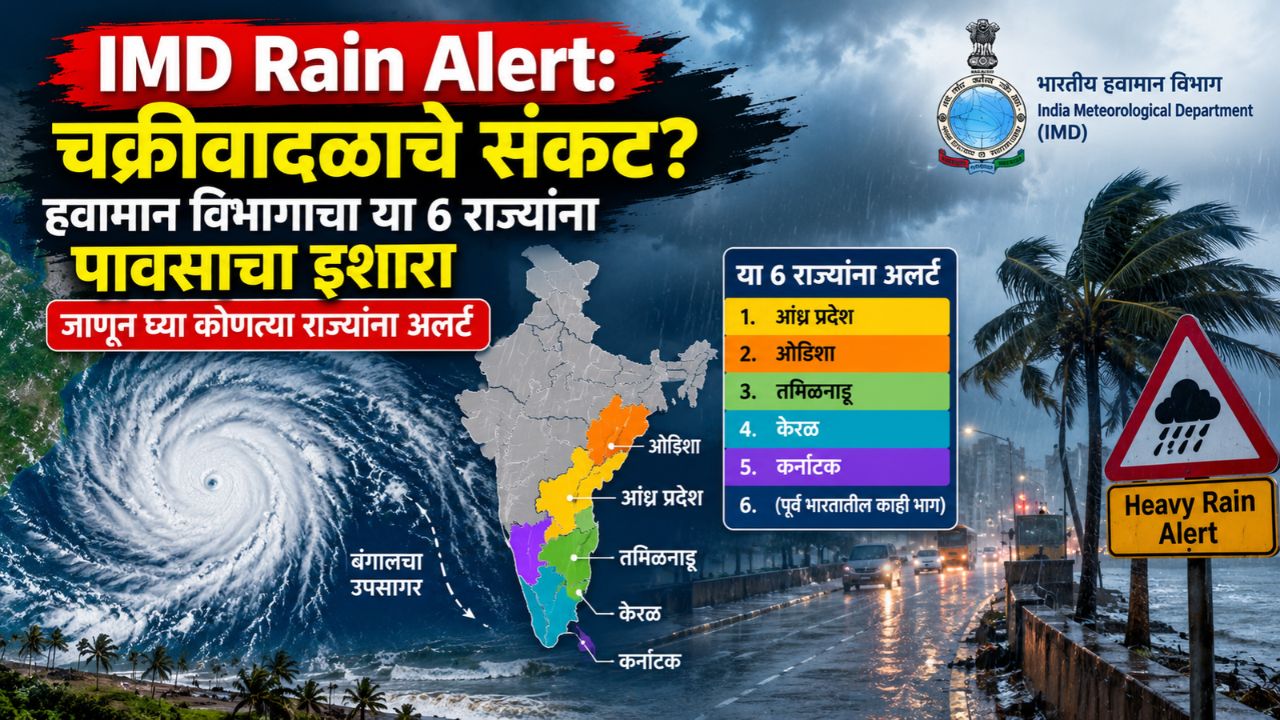 IMD Rain Alert: चक्रीवादळाचे संकट? हवामान विभागाचा या 6 राज्यांना पावसाचा इशारा; जाणून घ्या कोणत्या राज्यांना अलर्ट