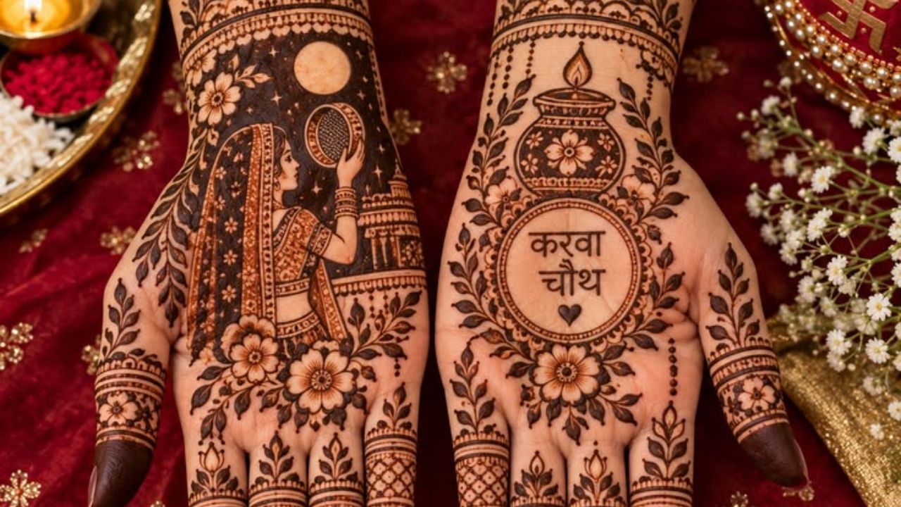 Karwa Chauth Mehndi Designs: नवविवाहित महिलांसाठी करवा चौथसाठी खास मेहंदी डिझाइन