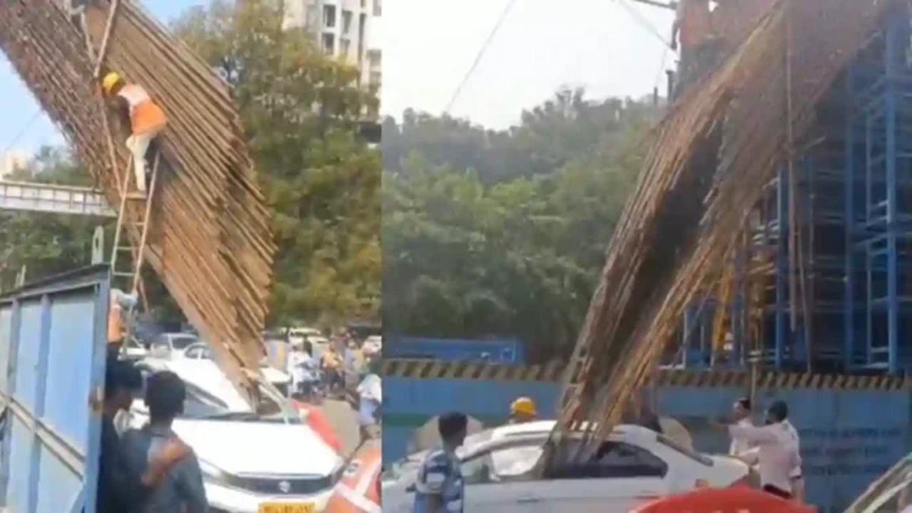 MMRDA News: कोपरी पुलावर काळजाचा ठोका चुकवणारी घटना! कारवर कोसळल्या लोखंडी सळ्या; MMRDA ने ठोठावला २ कोटींचा दंड