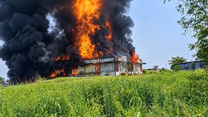 Massive fire in Palghar’s : पालघरच्या दिनकर पाड्यात जिनिअस पेंट्स कंपनीला भीषण आग; परिसरात भीतीचे वातावरण