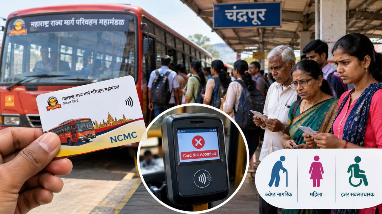 Chandrapur News: चंद्रपुरात एसटी स्मार्ट कार्डचा गोंधळ; नोंदणी केली, पण कार्ड ॲक्टिव्ह नाही; प्रवाशांना पूर्ण भाड्याचा फटका